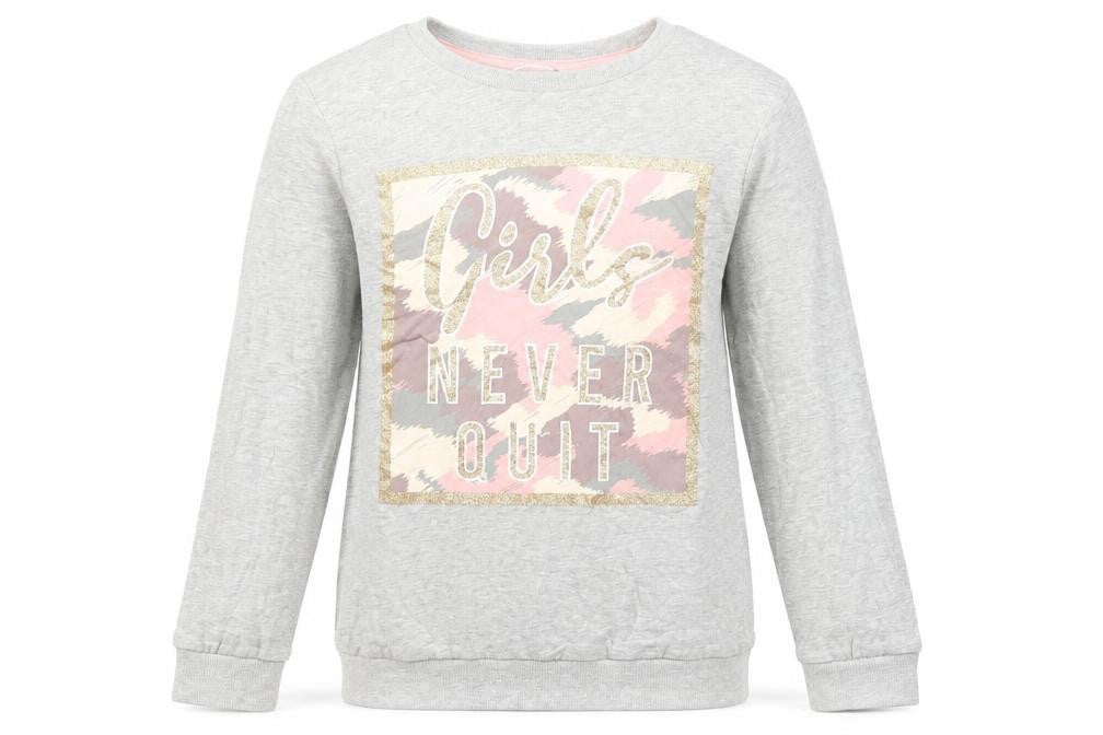 PEP&CO. Girls Grey  Cotton Pullover Sweatshirt Size 9-10 Years