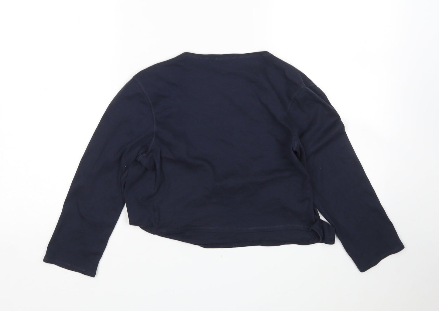 M&S Womens Blue V-Neck  Cotton Cardigan Jumper Size 10