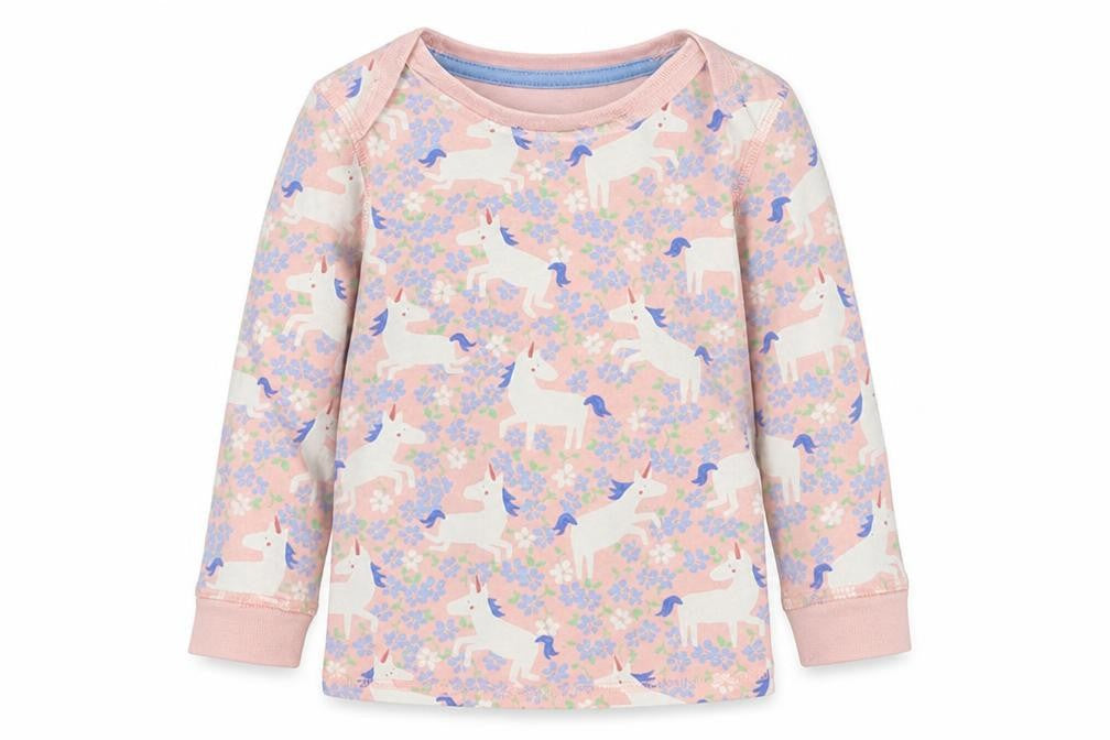 M&S Girls Multicoloured Floral Cotton  Pyjama Top Size 18-24 Months   - Unicorn