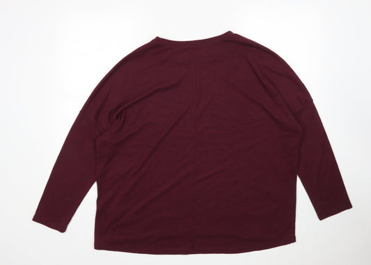 New Look Womens Purple Round Neck  Polyester Pullover Jumper Size 16