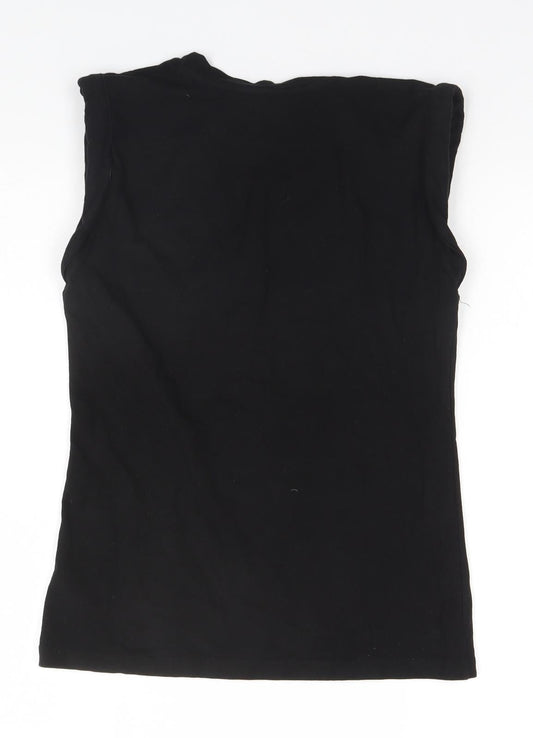 ASOS Womens Black  Modal Basic Tank Size 8 Round Neck