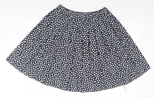 Preworn Womens Blue Floral  A-Line Skirt