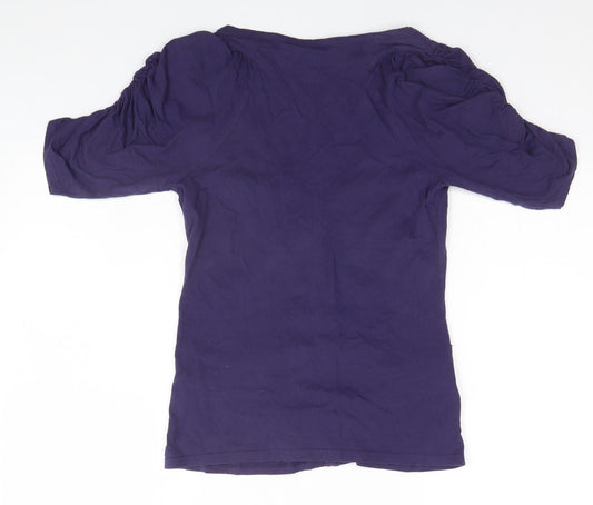 Dorothy Perkins Womens Blue Round Neck  Cotton Cardigan Jumper Size 10