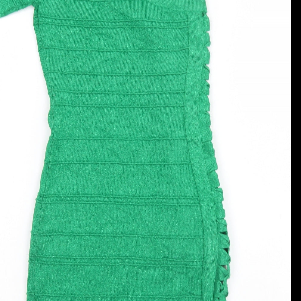 WOW Couture Womens Gold  Rayon Mini  Size M  One Shoulder