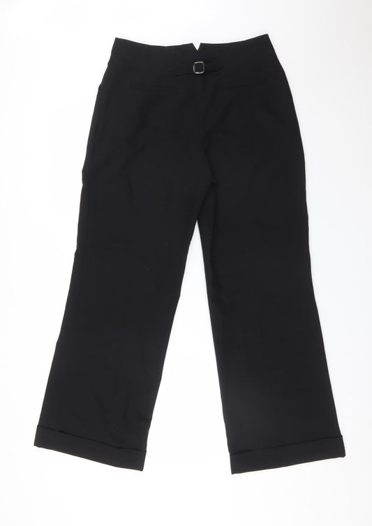 NEXT Womens Black  Polyester Trousers  Size 8 L29 in Regular