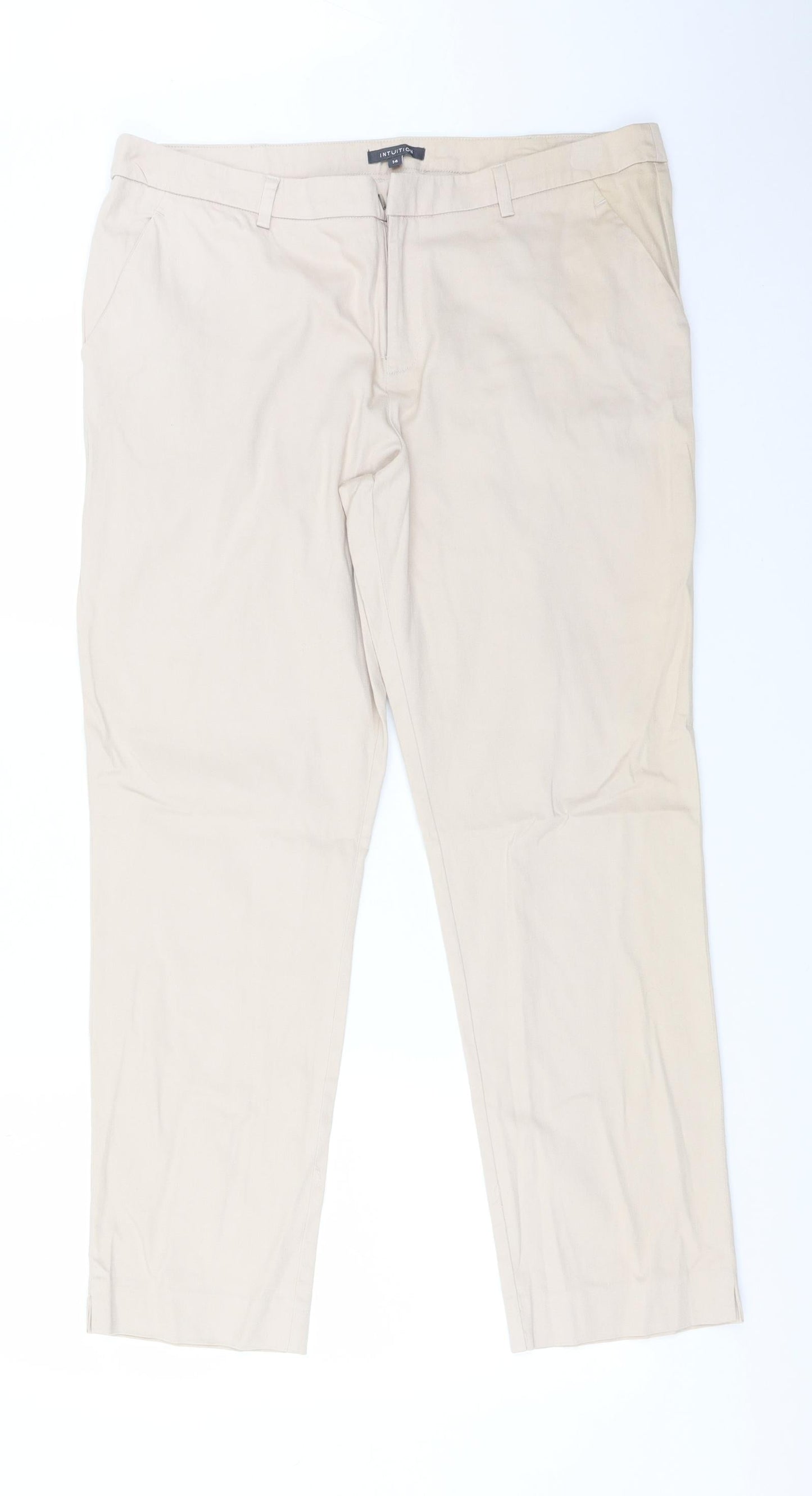 INTUITION Womens Pink  Cotton Dress Pants Trousers Size 14 L27 in Regular