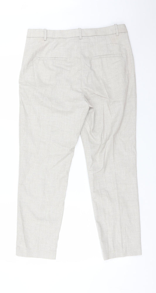 H7M Womens Beige  Polyester Carrot Trousers Size 12 L26 in Regular