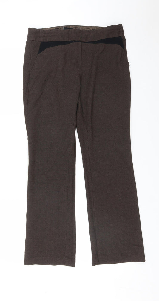 NEXT Womens Brown  Polyester Trousers  Size 8 L28 in Regular
