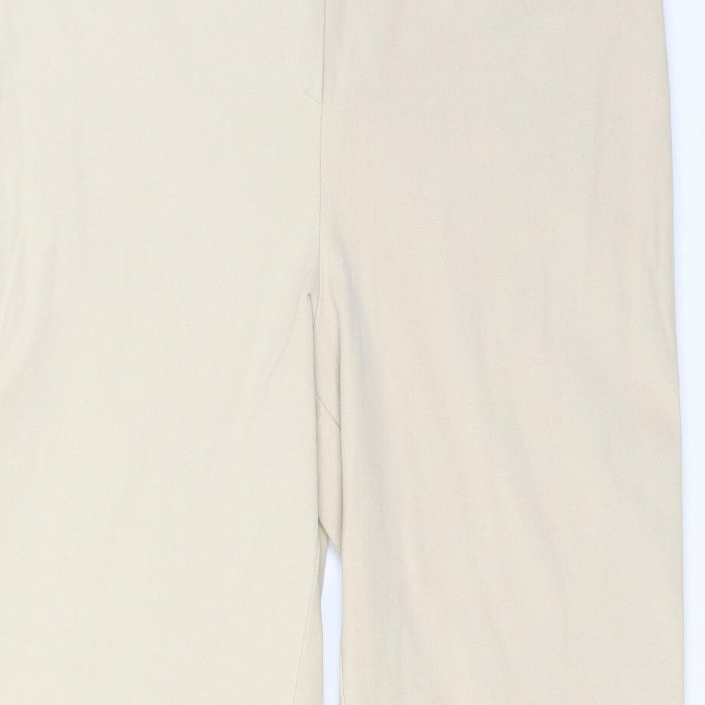 Preworn Womens Beige  Cotton Trousers  Size 14 L28 in Regular