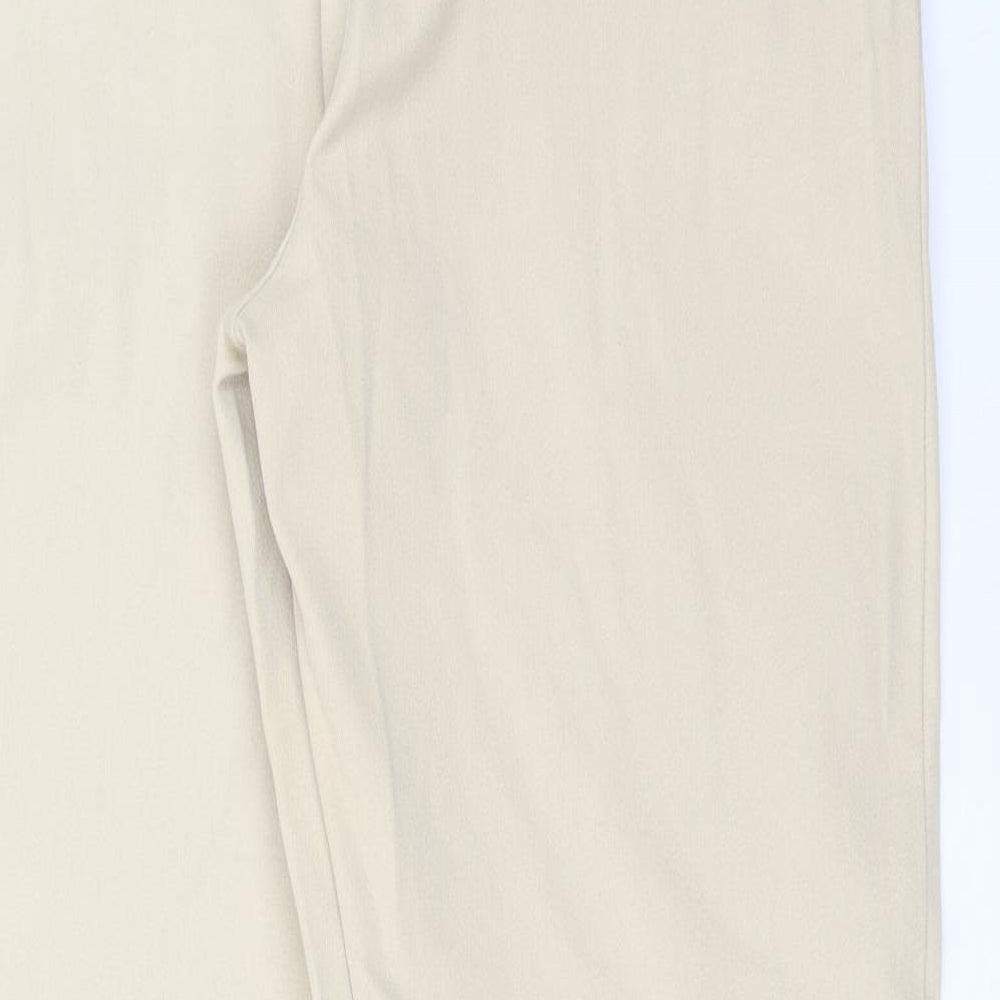 Preworn Womens Beige  Cotton Trousers  Size 14 L28 in Regular