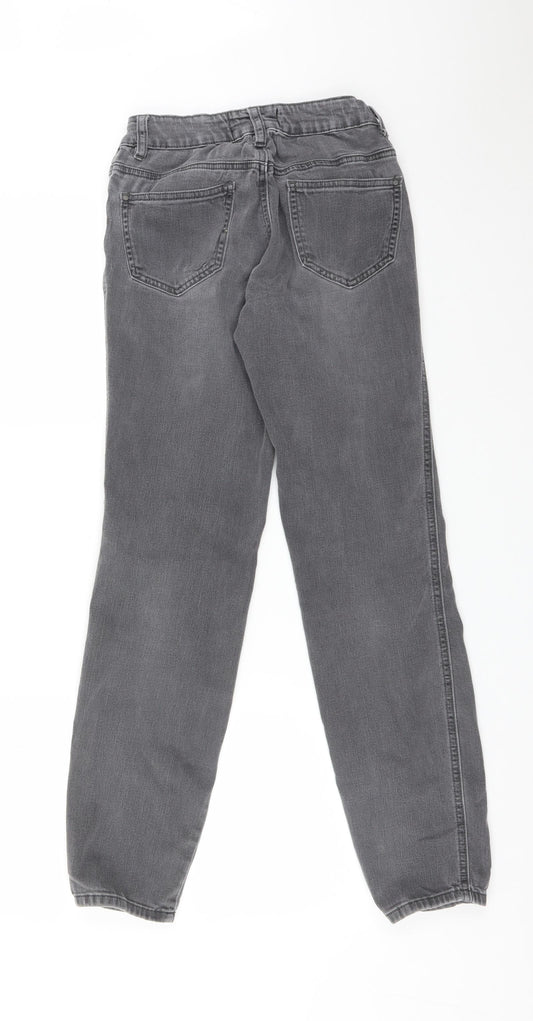 New Look Womens Grey  Cotton Straight Jeans Size 10 L30 in Regular