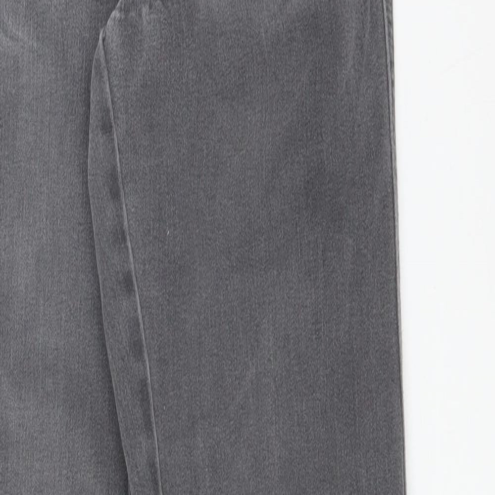 New Look Womens Grey  Cotton Straight Jeans Size 10 L30 in Regular