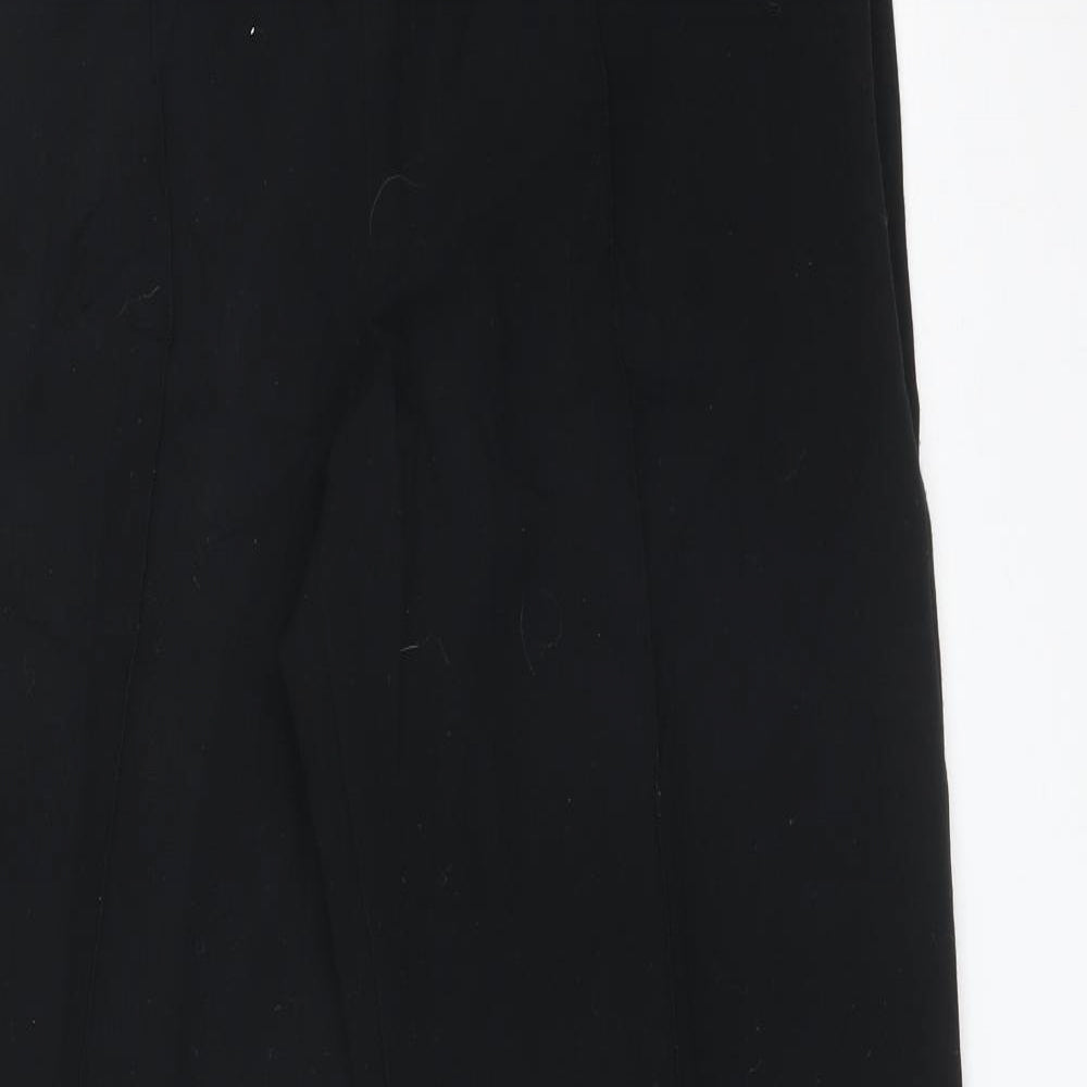 M&S Womens Black  Polyester Trousers  Size 14 L28 in Regular