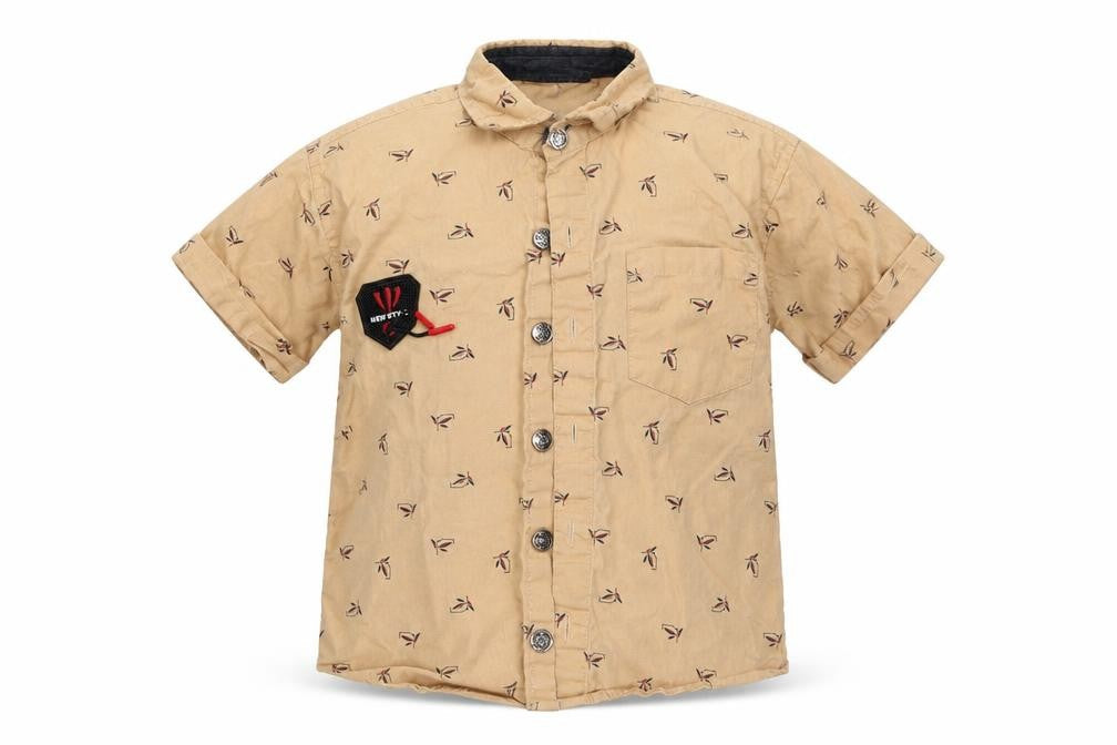 TITANIC Boys Beige Floral  Basic Button-Up Size 4 Years Collared