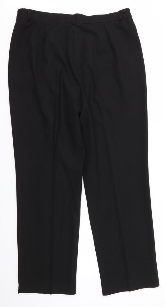 Valerie Herman Womens Black  Polyester Trousers  Size 16 L28.5 in Regular  - Side Elastication