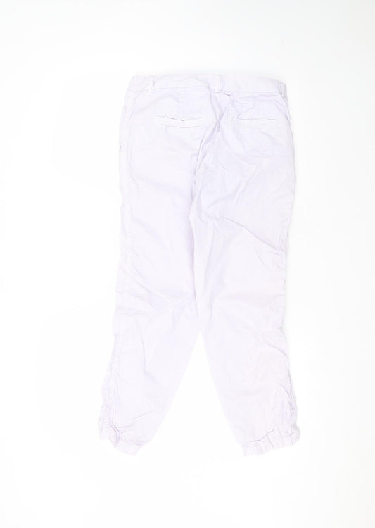 Marks and Spencer Womens Purple  Cotton Trousers  Size 10 L25 in Regular