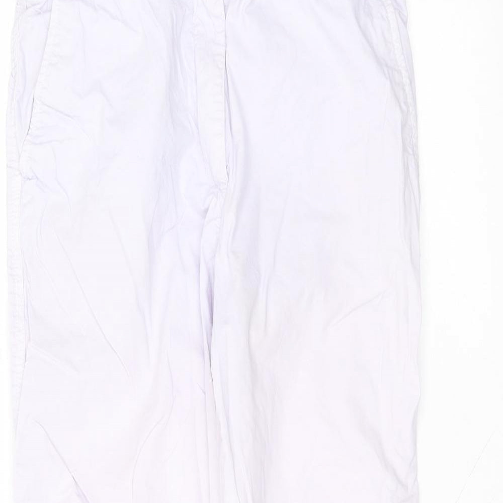Marks and Spencer Womens Purple  Cotton Trousers  Size 10 L25 in Regular