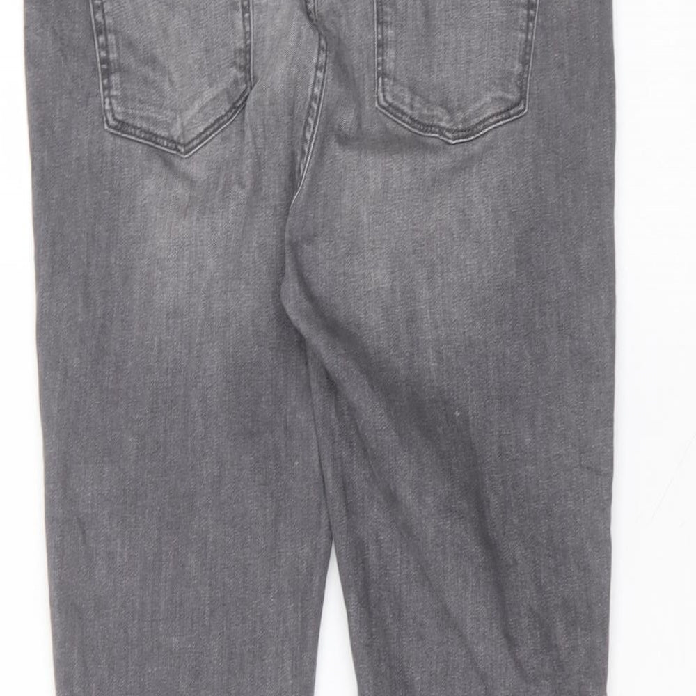 Marks and Spencer Womens Black  Cotton Straight Jeans Size 12 L28 in Regular
