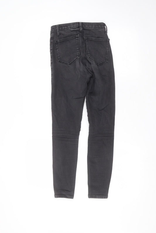 Topshop Womens Black  Cotton Skinny Jeans Size 22 in L24 in Regular