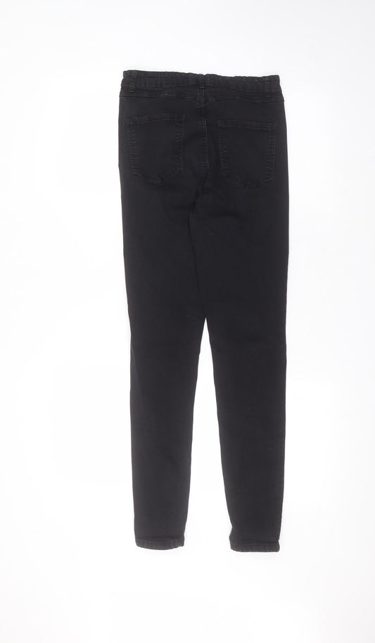 Preworn Womens Black  Cotton Skinny Jeans Size 10 L27 in Regular