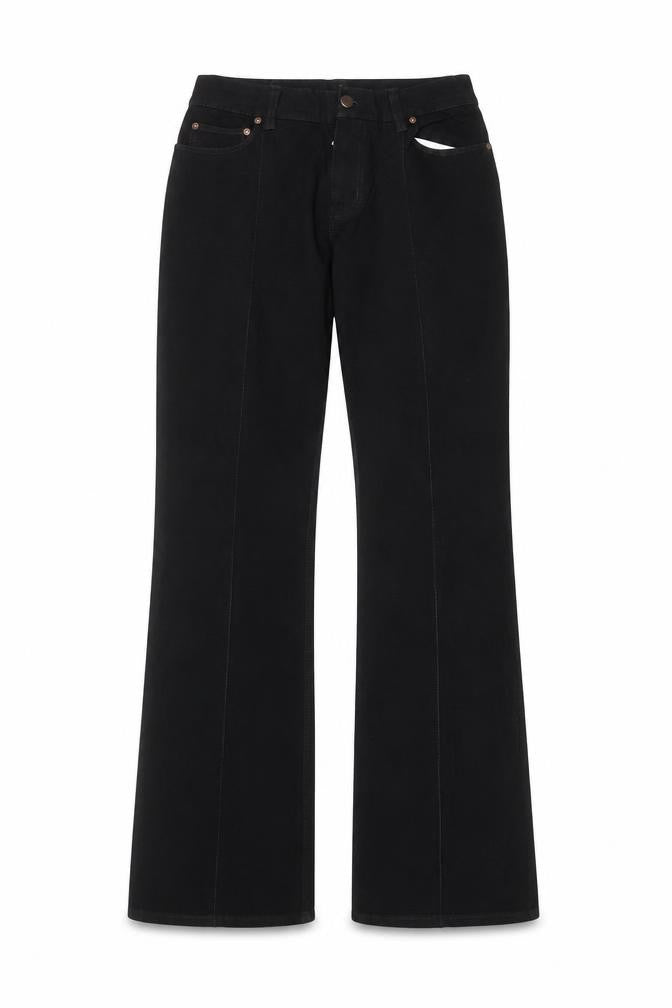 Preworn Womens Black  Cotton Straight Jeans Size 32 in L29 in Regular