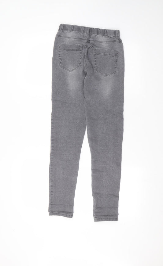 Peacocks Womens Grey  Cotton Skinny Jeans Size 8 L26 in Regular