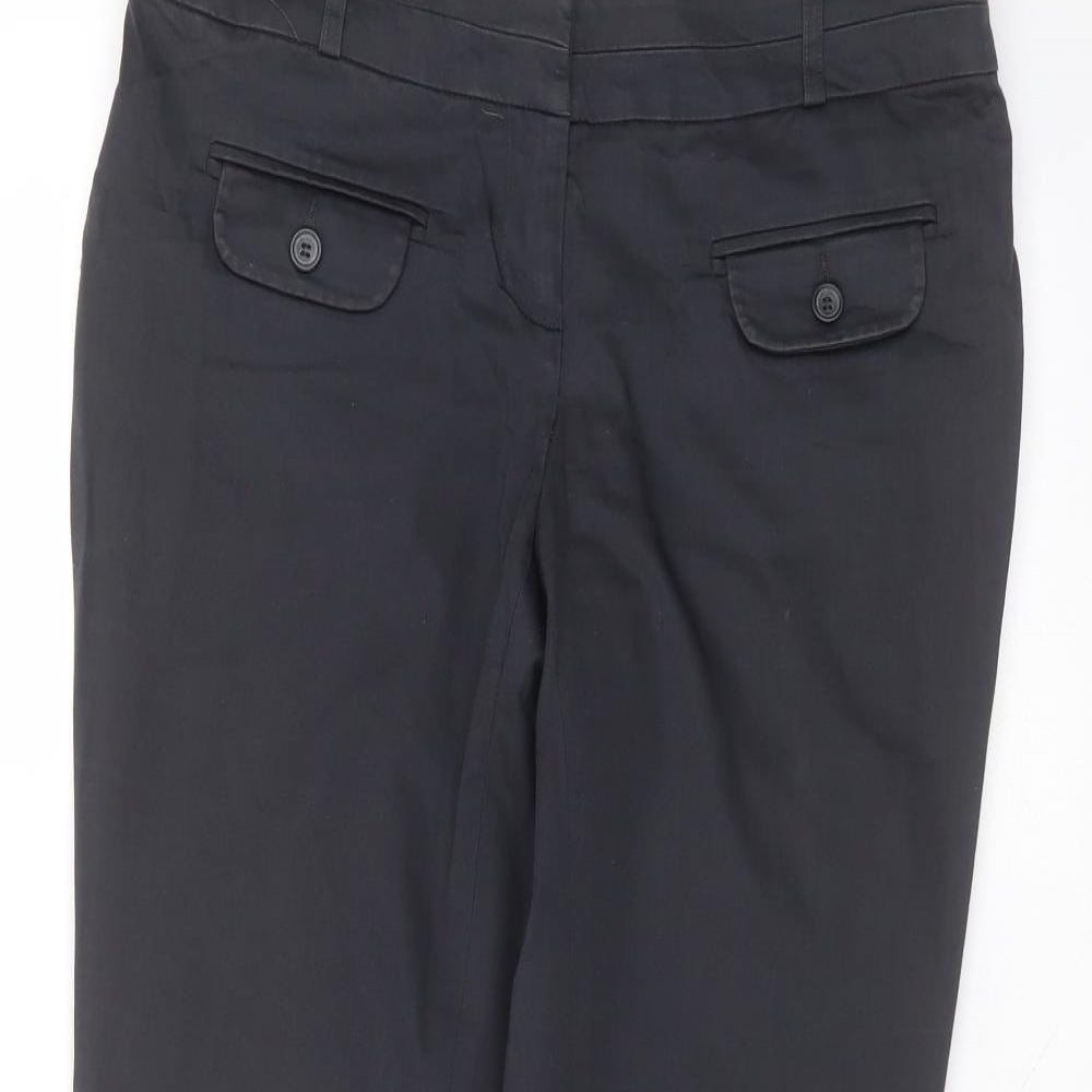 Marks and Spencer Womens Blue  Cotton Trousers  Size 12 L24 in Regular
