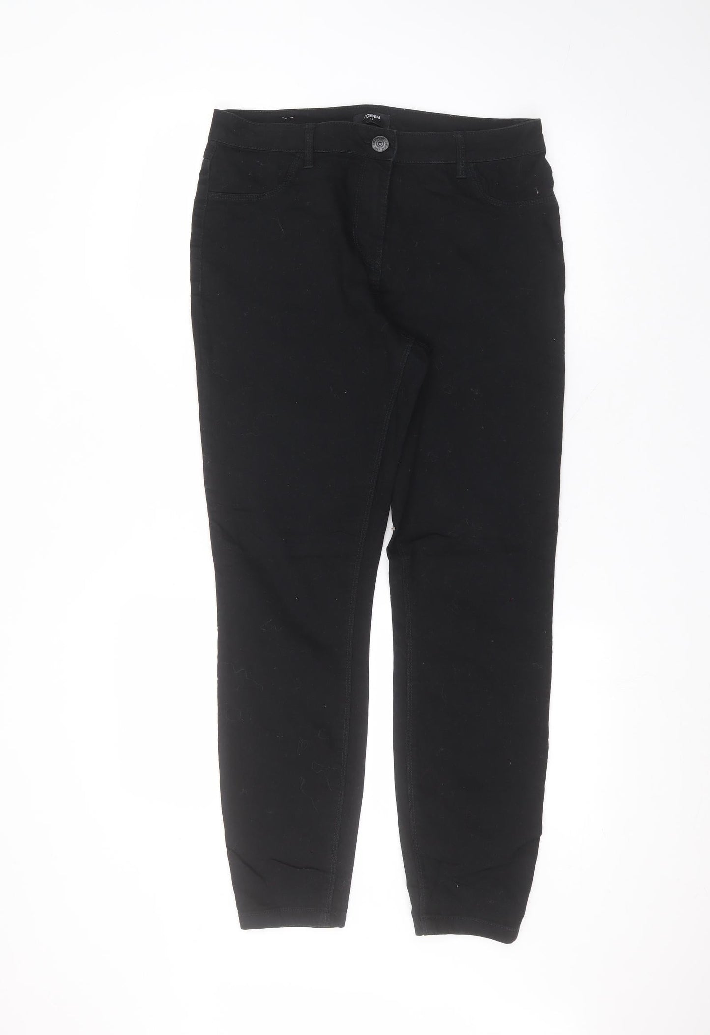 Matalan Womens Black  Cotton Skinny Jeans Size 12 L27 in Regular