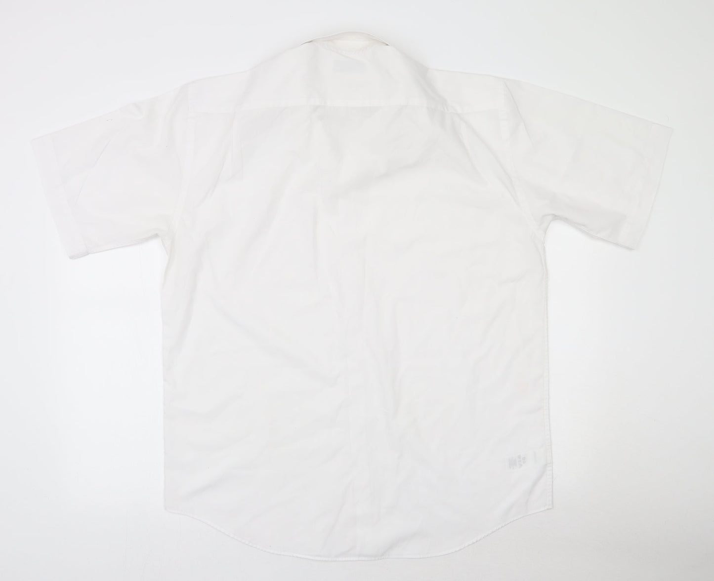 Marks and Spencer Womens White  Polyester Basic Button-Up Size 16 Collared