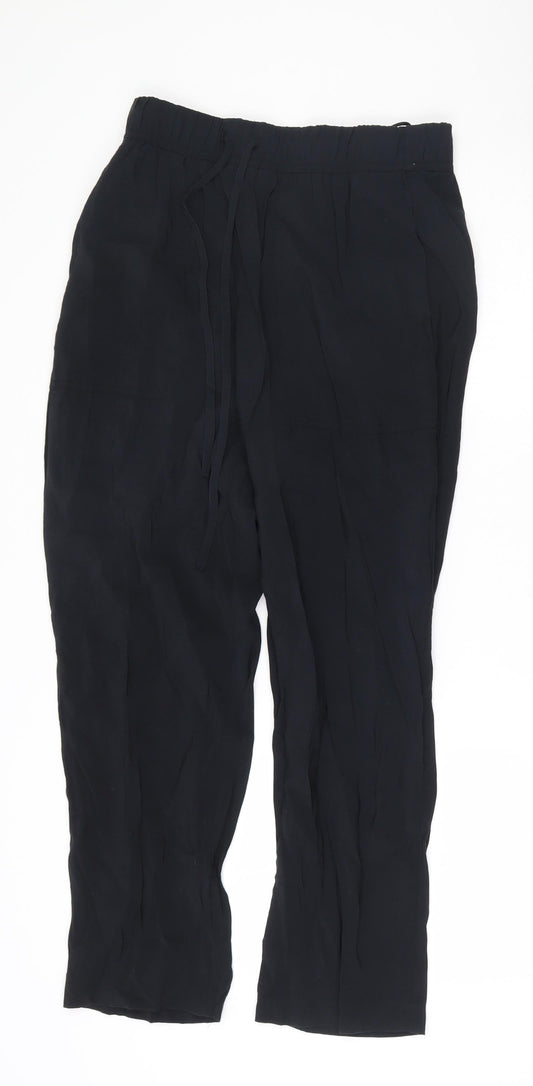 Zara Womens Black  Modal Trousers  Size S L25 in Regular Drawstring