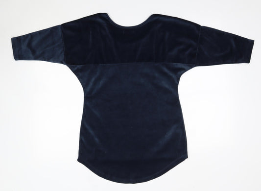 House of Fashion Womens Blue Round Neck  Polyester Pullover Jumper Size M