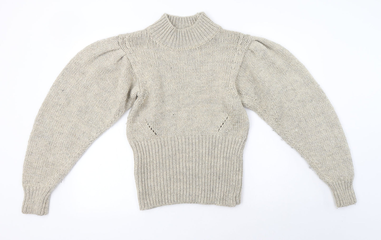 Topshop Womens Brown High Neck  Acrylic Pullover Jumper Size S