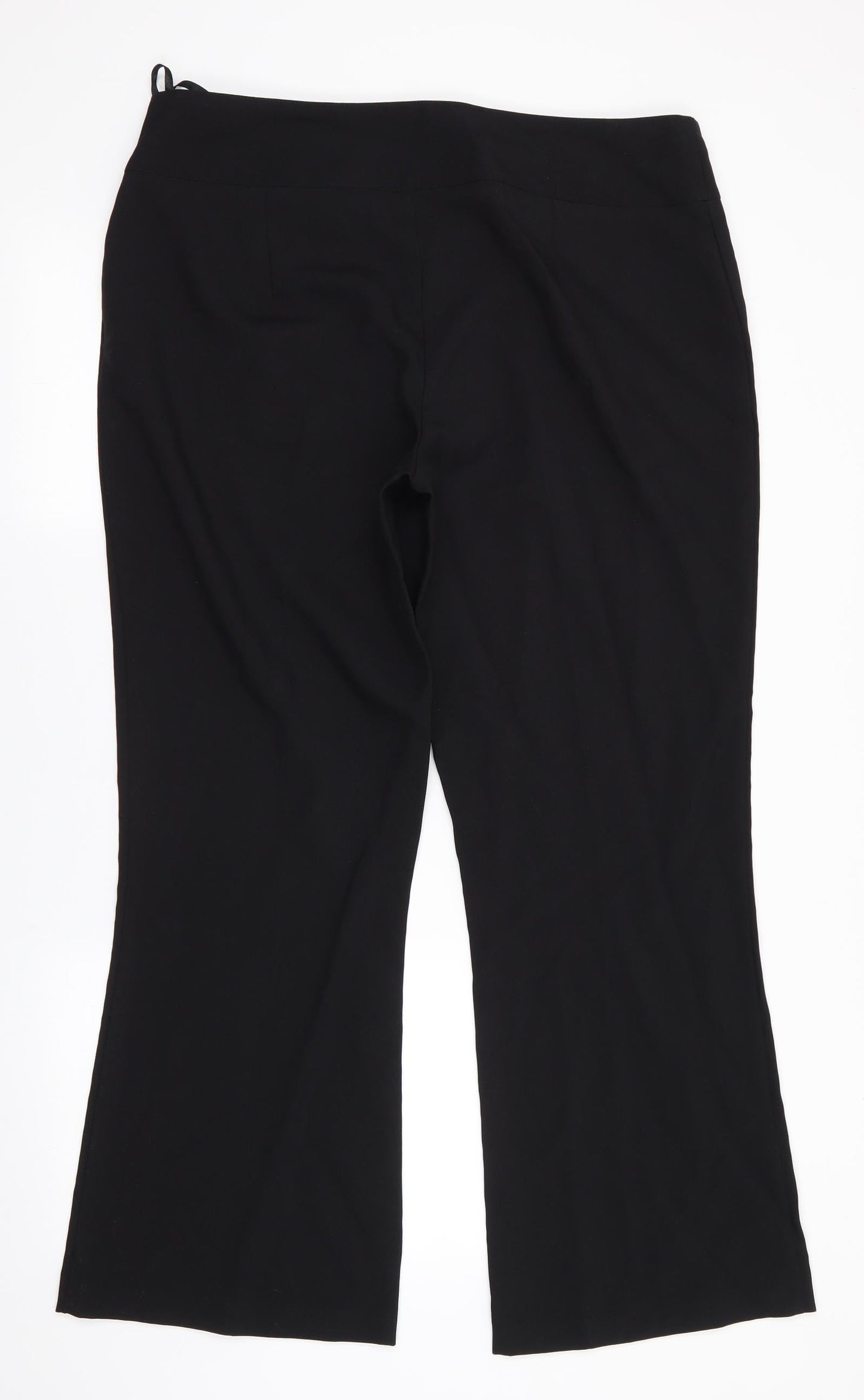 Papaya Womens Black  Polyester Trousers  Size 16 L29 in Regular  - Wide Legged