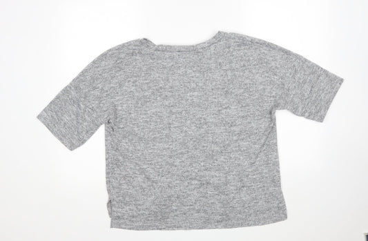 Bellambia Womens Grey Round Neck  Polyester Pullover Jumper Size L
