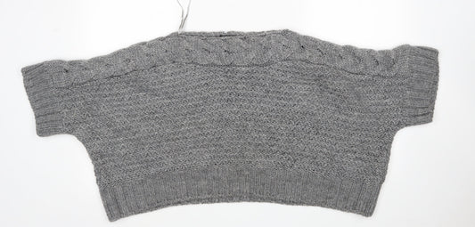 M&S Mens Grey Round Neck  Acrylic Pullover Jumper Size L