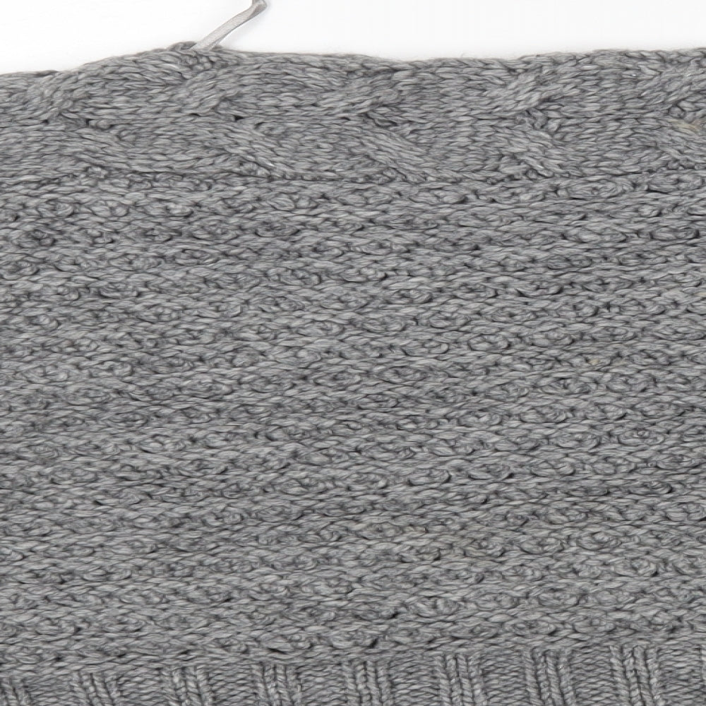 M&S Mens Grey Round Neck  Acrylic Pullover Jumper Size L