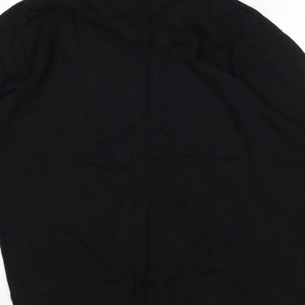Catullus Womens Black V-Neck  Cotton Pullover Jumper Size L