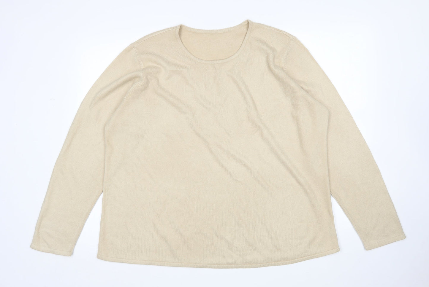 Preworn Womens Beige Round Neck  Acrylic Pullover Jumper Size XL
