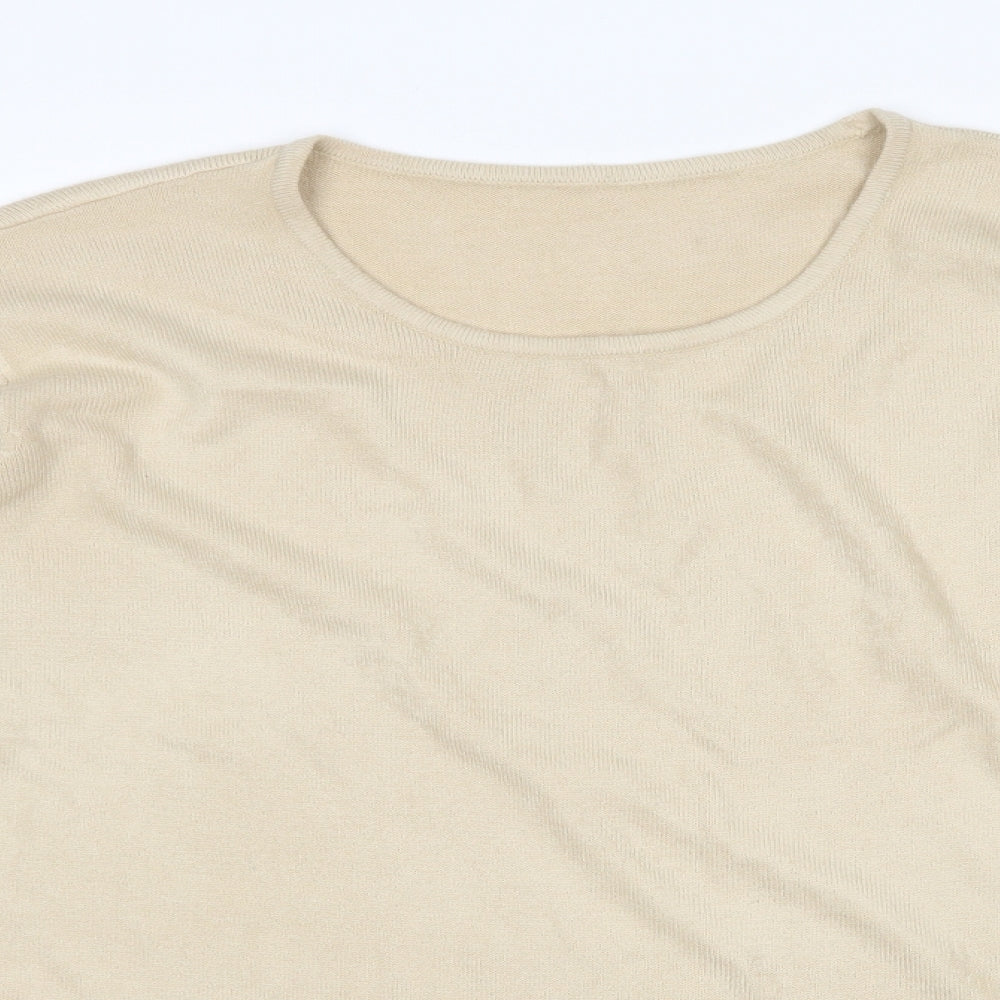 Preworn Womens Beige Round Neck  Acrylic Pullover Jumper Size XL