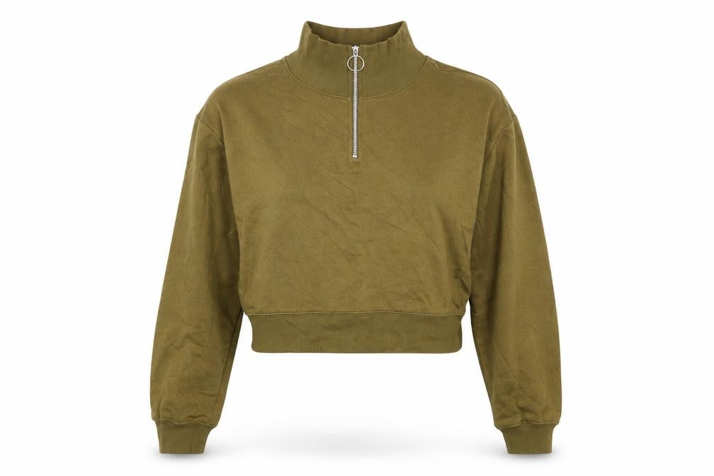 H&M Womens Green  Cotton Pullover Sweatshirt Size S