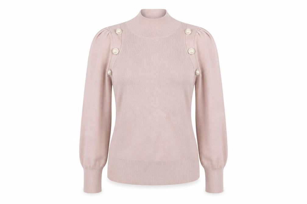 JASMINE Womens Pink  Viscose Basic T-Shirt Size XL High Neck