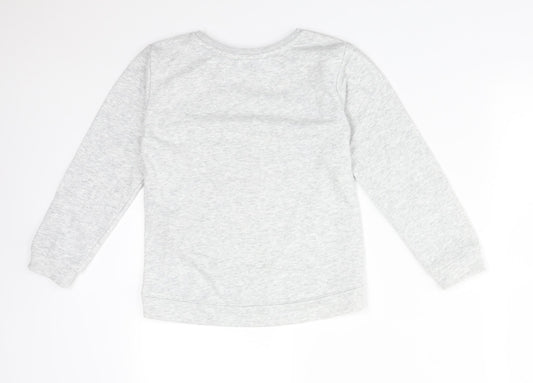 H&M Girls Grey  Cotton Pullover Sweatshirt Size 7-8 Years   - YOU ME AND THE STARS