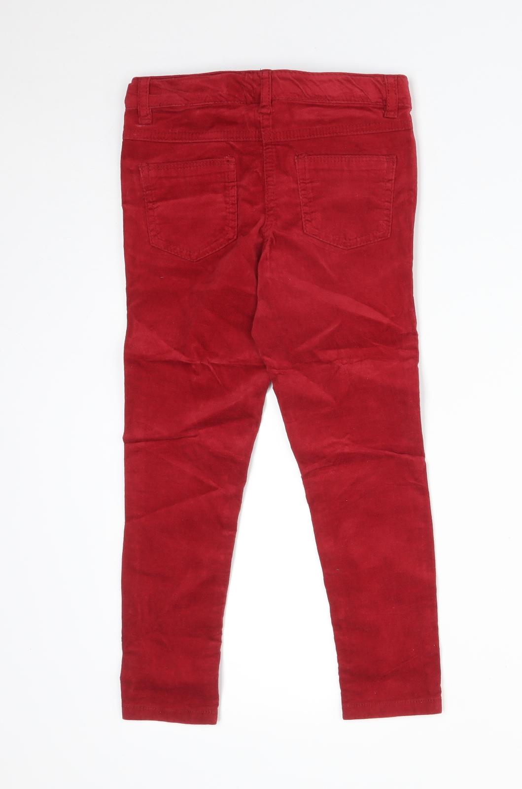 NEXT Girls Red  Cotton Straight Jeans Size 7 Years  Regular