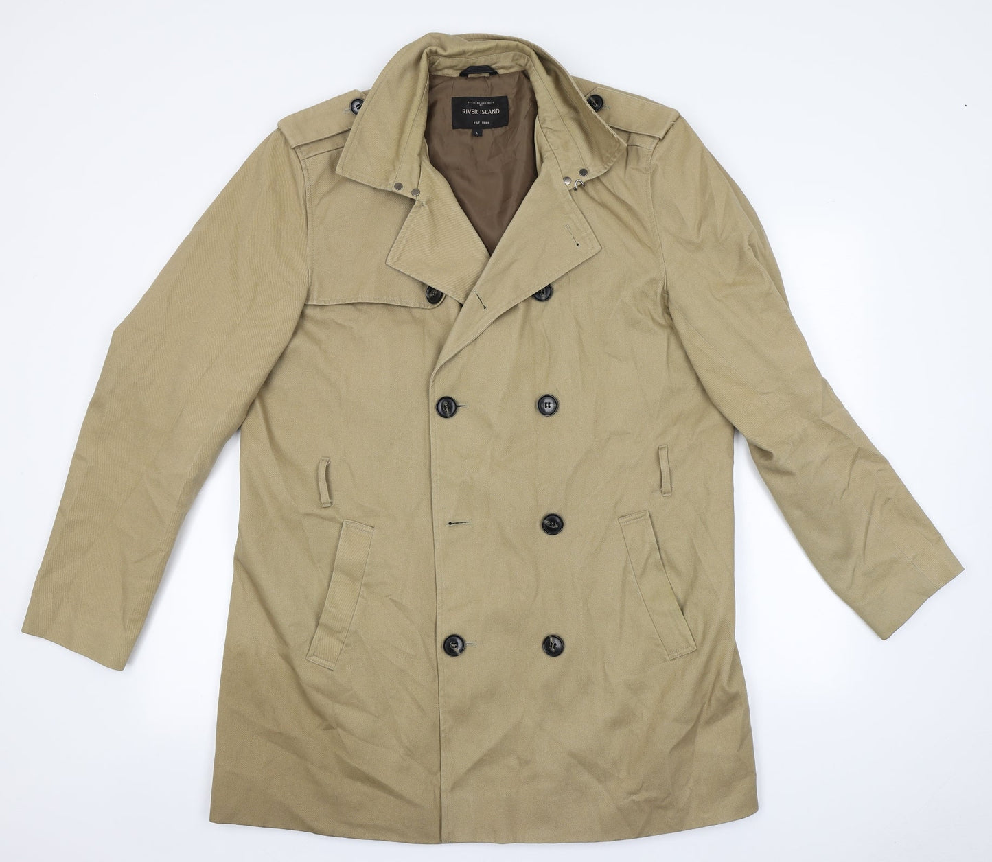 River Island Womens Brown   Overcoat Coat Size L