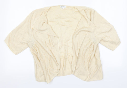 Preworn Womens Ivory Round Neck  Acrylic Cardigan Jumper Size XL
