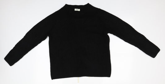 Papaya Womens Black Round Neck  Acrylic Pullover Jumper Size M