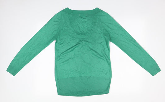 Preworn Womens Green Round Neck  Acrylic Pullover Jumper Size 10
