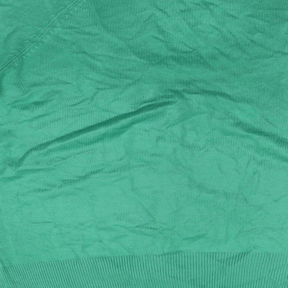 Preworn Womens Green Round Neck  Acrylic Pullover Jumper Size 10