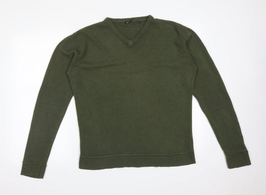 SIMON CLARK Mens Green  Acrylic Pullover Sweatshirt Size L