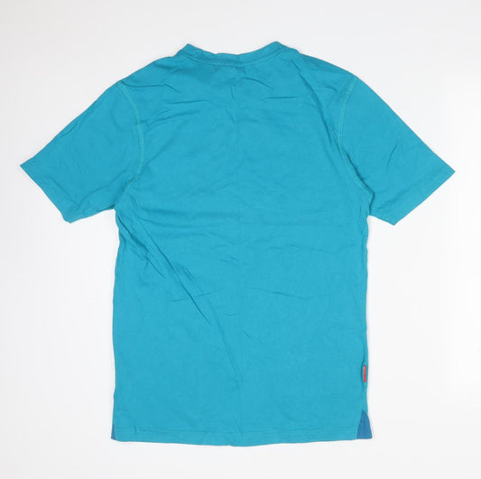 Slazenger Mens Blue  Cotton  T-Shirt Size S Round Neck